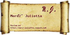 Merő Julietta névjegykártya